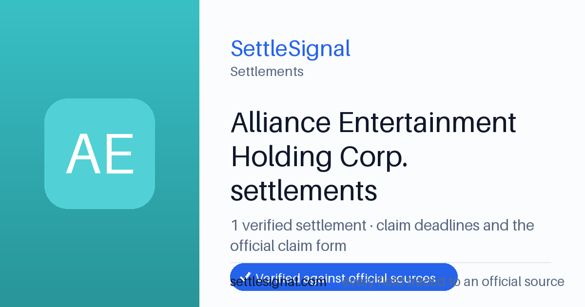 SettleSignal  — a verified collection of class-action and refund settlements, each with eligibility, payout, and claim-deadline details checked against its official source.