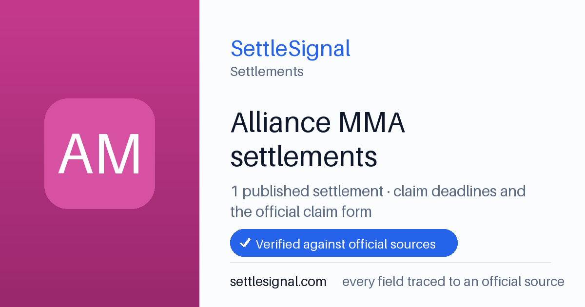 SettleSignal  — a published collection of class-action and refund settlement records with eligibility, payout, deadline, and evidence status.