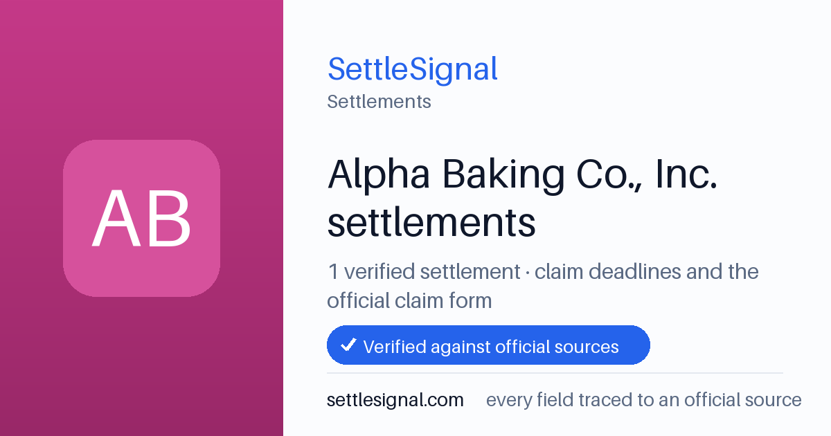 SettleSignal  — a verified collection of class-action and refund settlements, each with eligibility, payout, and claim-deadline details checked against its official source.