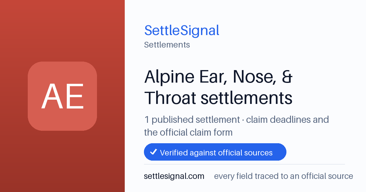 SettleSignal  — a published collection of class-action and refund settlement records with eligibility, payout, deadline, and evidence status.