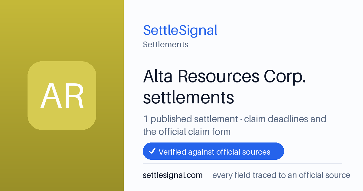 SettleSignal  — a published collection of class-action and refund settlement records with eligibility, payout, deadline, and evidence status.