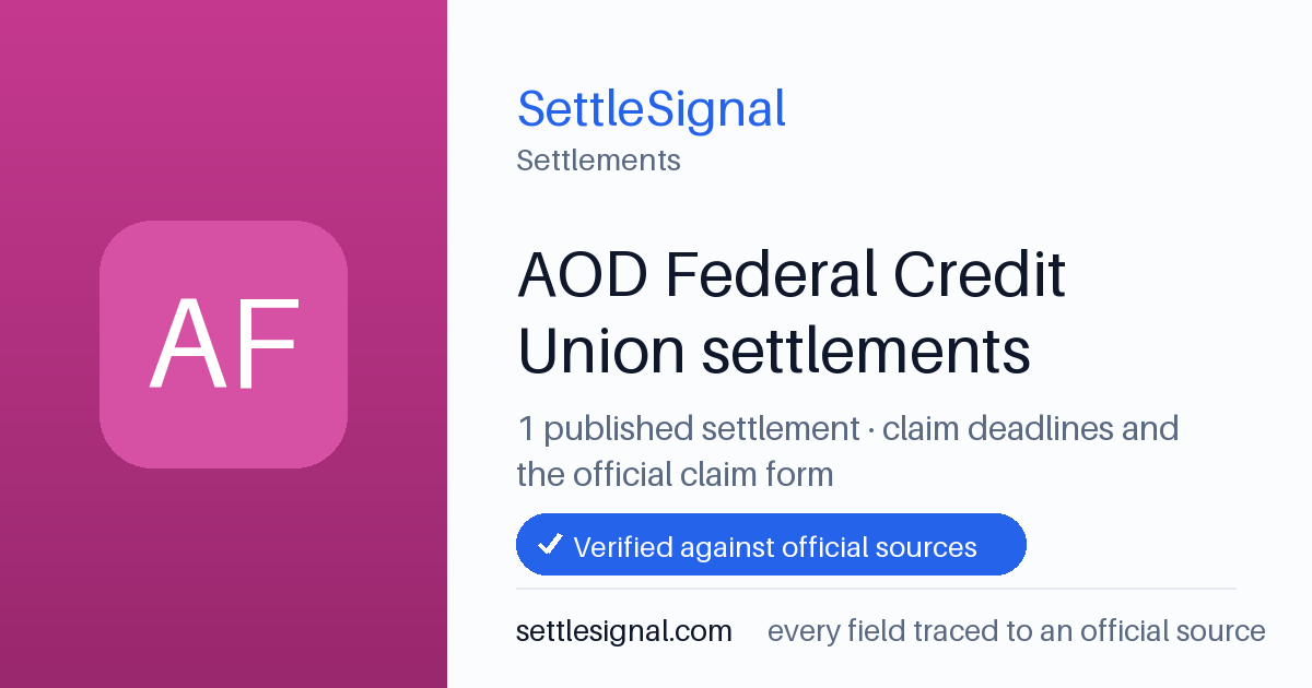 SettleSignal  — a published collection of class-action and refund settlement records with eligibility, payout, deadline, and evidence status.
