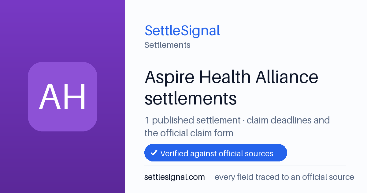 SettleSignal  — a published collection of class-action and refund settlement records with eligibility, payout, deadline, and evidence status.