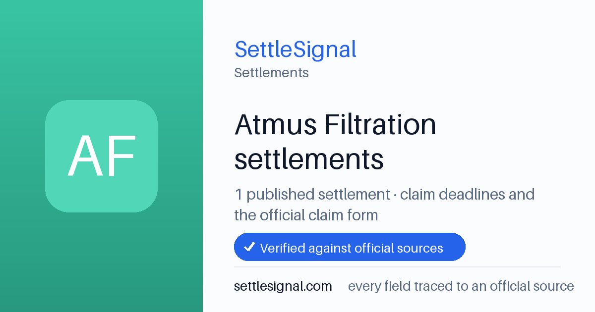 SettleSignal  — a published collection of class-action and refund settlement records with eligibility, payout, deadline, and evidence status.