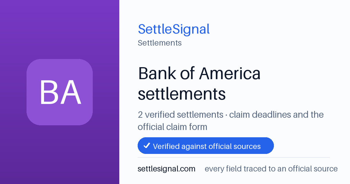 SettleSignal  — a verified collection of class-action and refund settlements, each with eligibility, payout, and claim-deadline details checked against its official source.