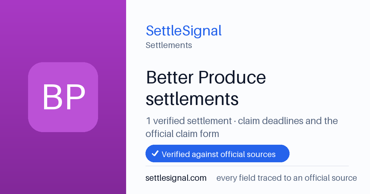 SettleSignal  — a verified collection of class-action and refund settlements, each with eligibility, payout, and claim-deadline details checked against its official source.