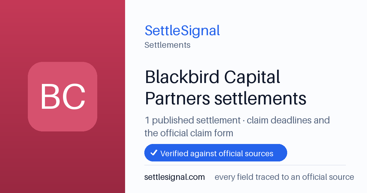 SettleSignal  — a published collection of class-action and refund settlement records with eligibility, payout, deadline, and evidence status.