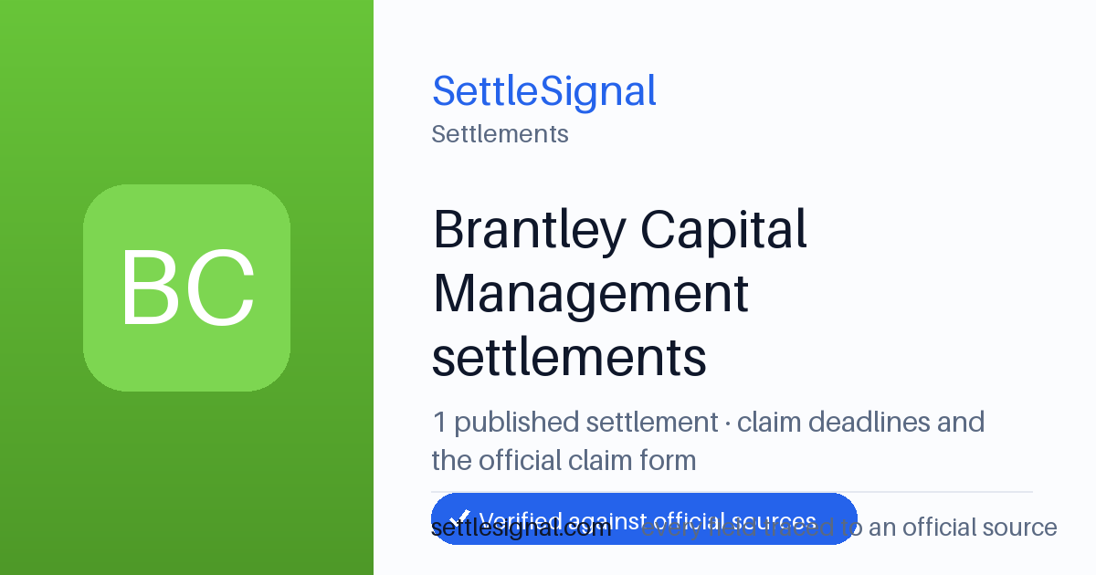 SettleSignal  — a published collection of class-action and refund settlement records with eligibility, payout, deadline, and evidence status.