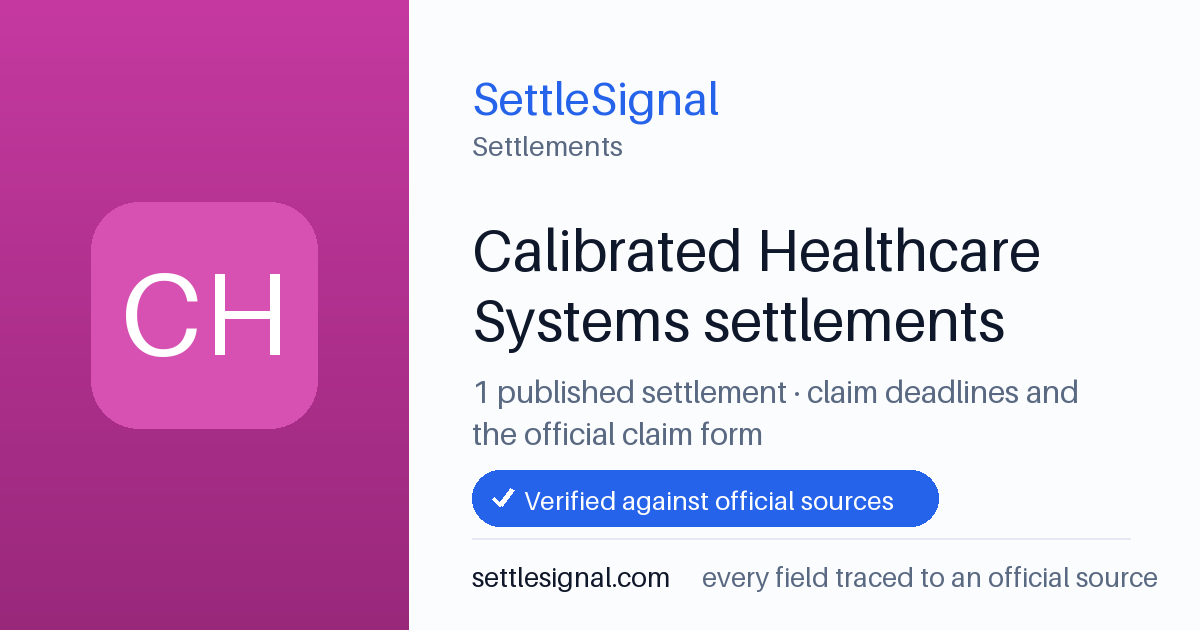 SettleSignal  — a published collection of class-action and refund settlement records with eligibility, payout, deadline, and evidence status.