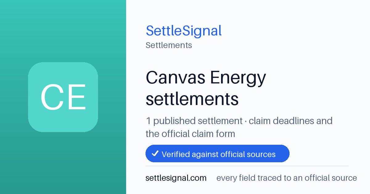 SettleSignal  — a published collection of class-action and refund settlement records with eligibility, payout, deadline, and evidence status.