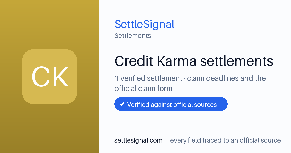 SettleSignal  — a verified collection of class-action and refund settlements, each with eligibility, payout, and claim-deadline details checked against its official source.