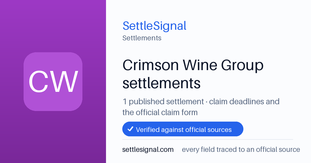 SettleSignal  — a published collection of class-action and refund settlement records with eligibility, payout, deadline, and evidence status.