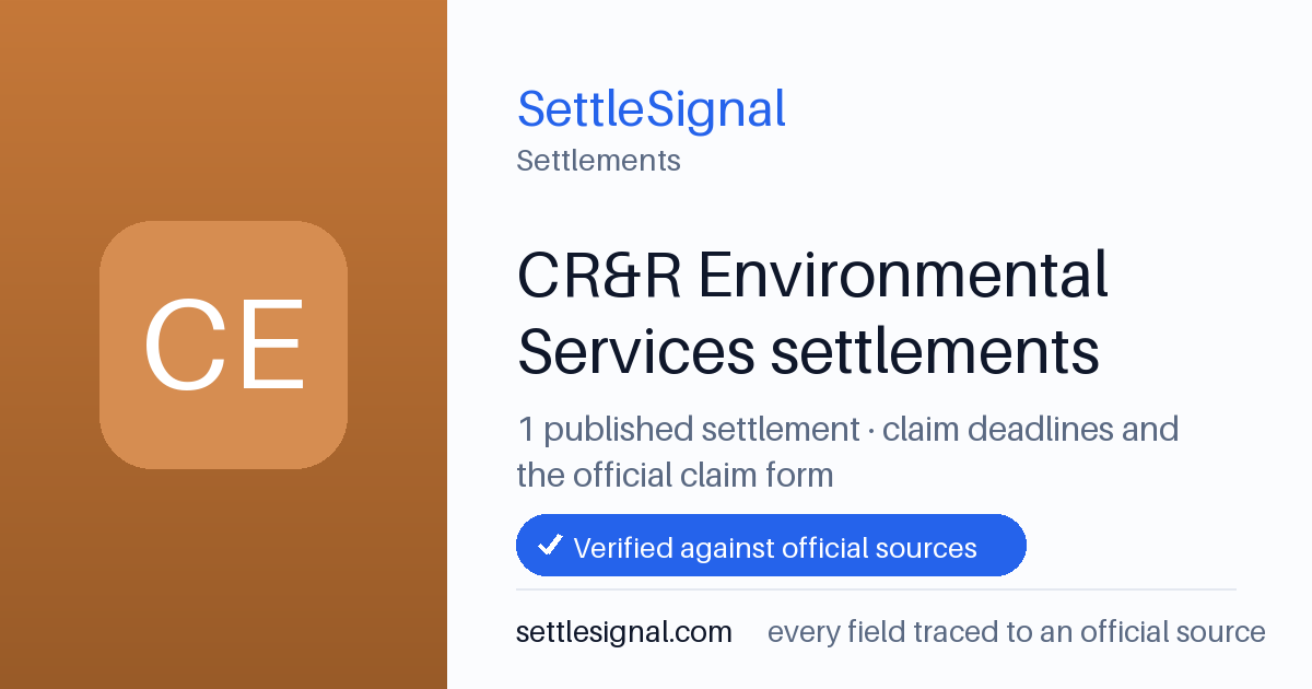 SettleSignal  — a published collection of class-action and refund settlement records with eligibility, payout, deadline, and evidence status.