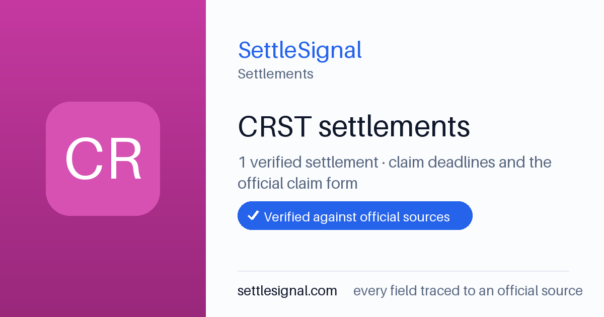 SettleSignal  — a verified collection of class-action and refund settlements, each with eligibility, payout, and claim-deadline details checked against its official source.