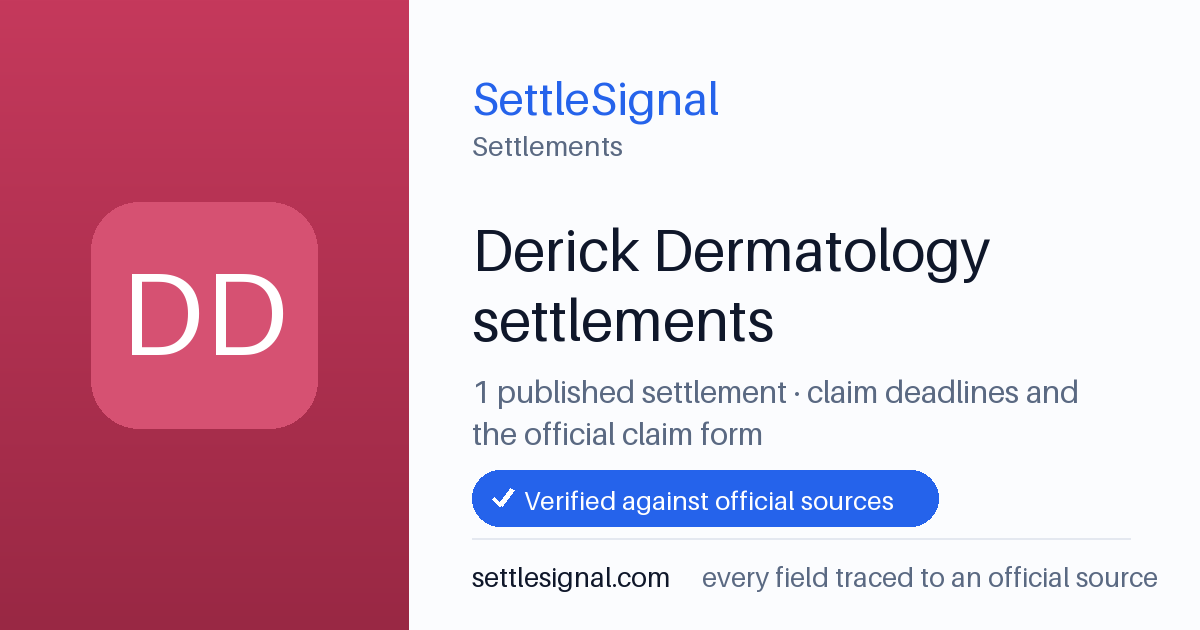 SettleSignal  — a published collection of class-action and refund settlement records with eligibility, payout, deadline, and evidence status.
