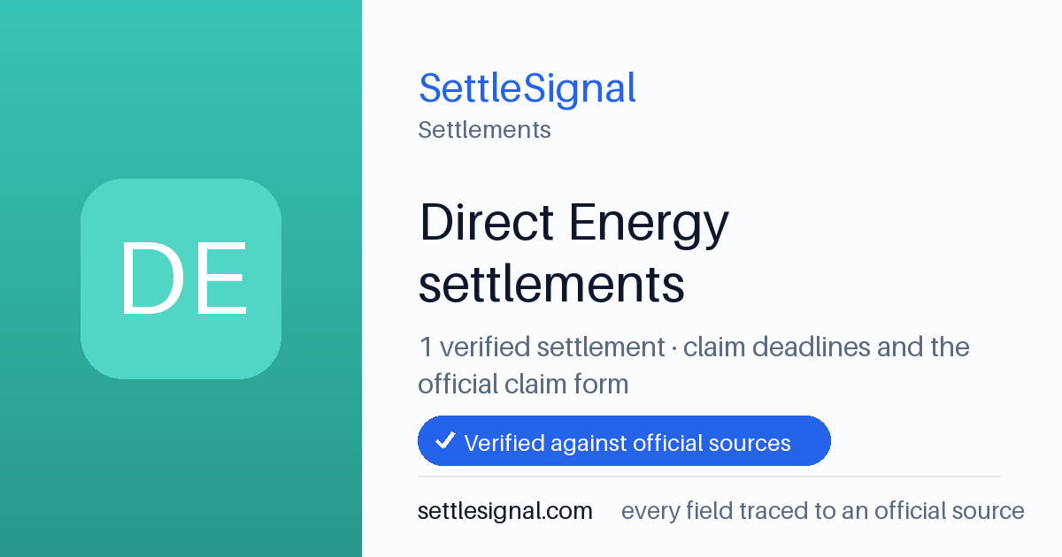 SettleSignal  — a verified collection of class-action and refund settlements, each with eligibility, payout, and claim-deadline details checked against its official source.