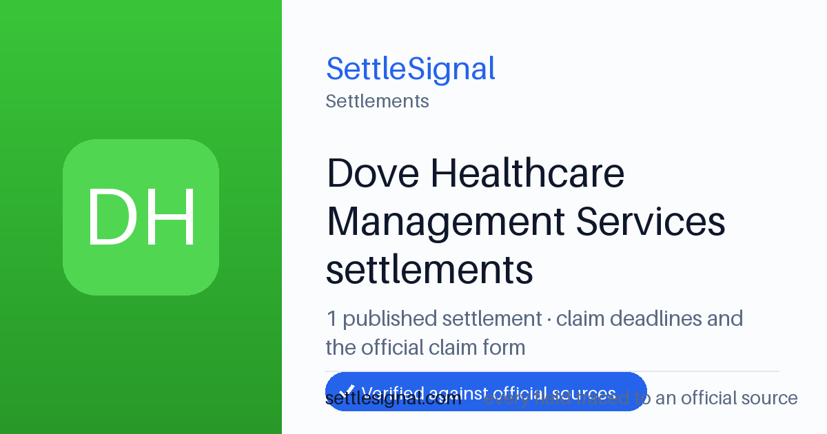SettleSignal  — a published collection of class-action and refund settlement records with eligibility, payout, deadline, and evidence status.