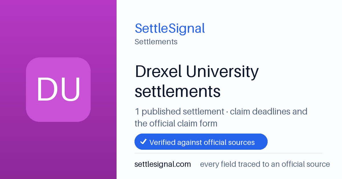 SettleSignal  — a published collection of class-action and refund settlement records with eligibility, payout, deadline, and evidence status.