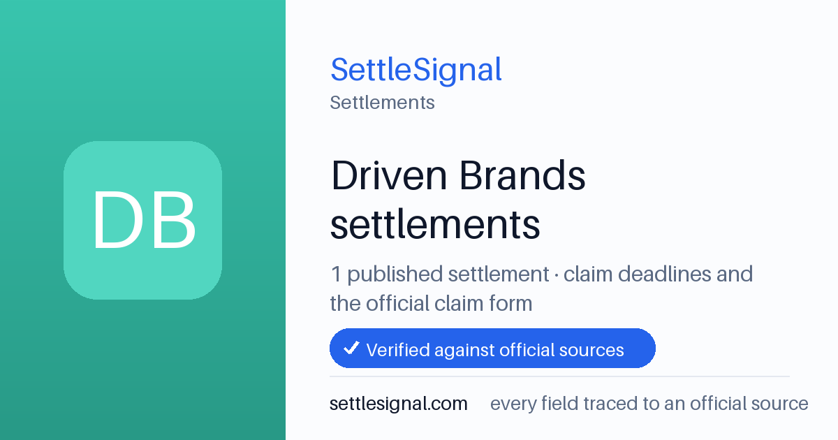 SettleSignal  — a published collection of class-action and refund settlement records with eligibility, payout, deadline, and evidence status.