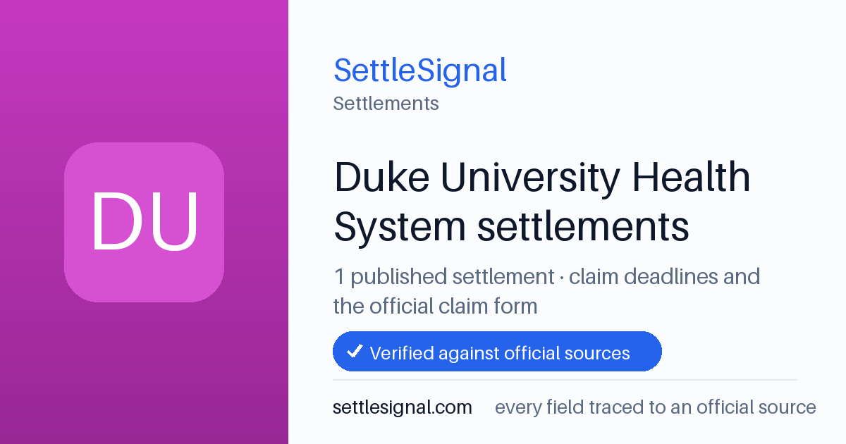 SettleSignal  — a published collection of class-action and refund settlement records with eligibility, payout, deadline, and evidence status.