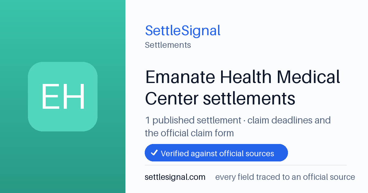 SettleSignal  — a published collection of class-action and refund settlement records with eligibility, payout, deadline, and evidence status.