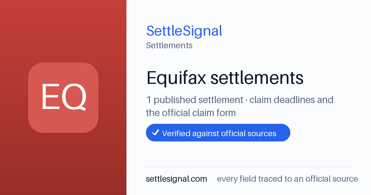 SettleSignal  — a published collection of class-action and refund settlement records with eligibility, payout, deadline, and evidence status.