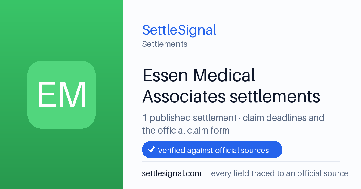 SettleSignal  — a published collection of class-action and refund settlement records with eligibility, payout, deadline, and evidence status.