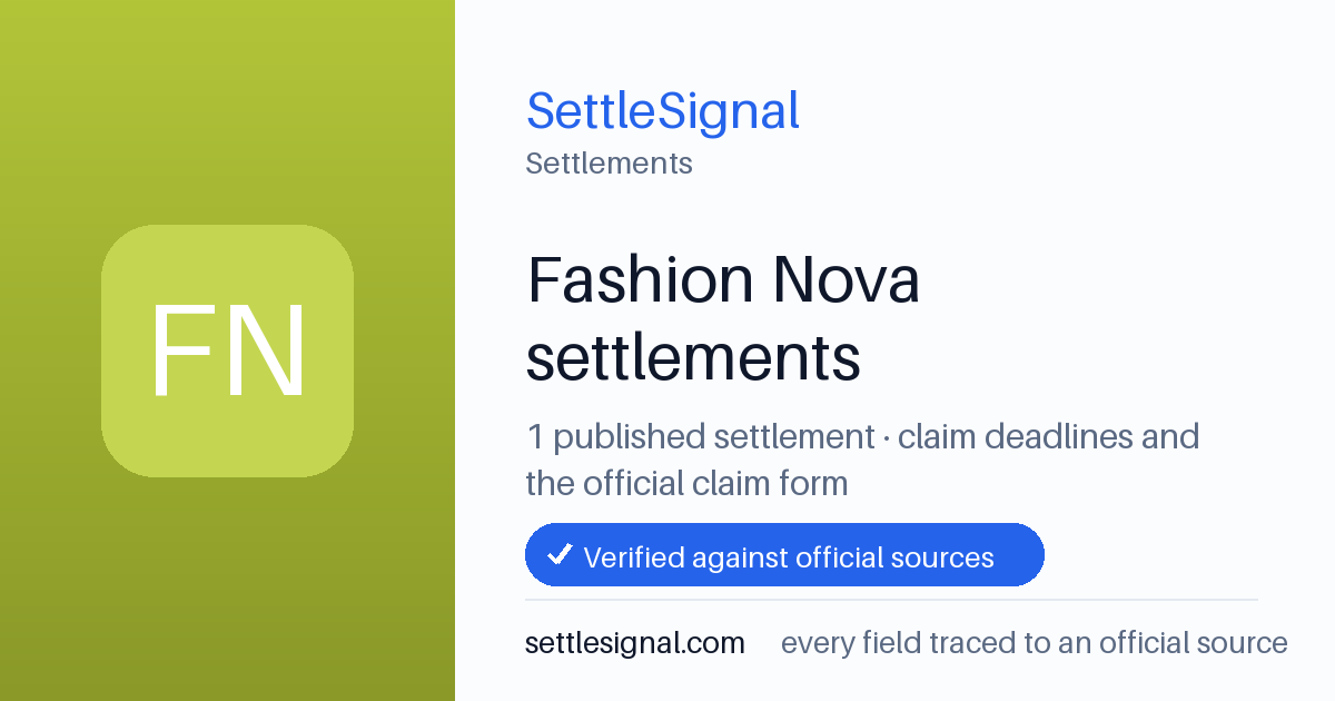 SettleSignal  — a published collection of class-action and refund settlement records with eligibility, payout, deadline, and evidence status.