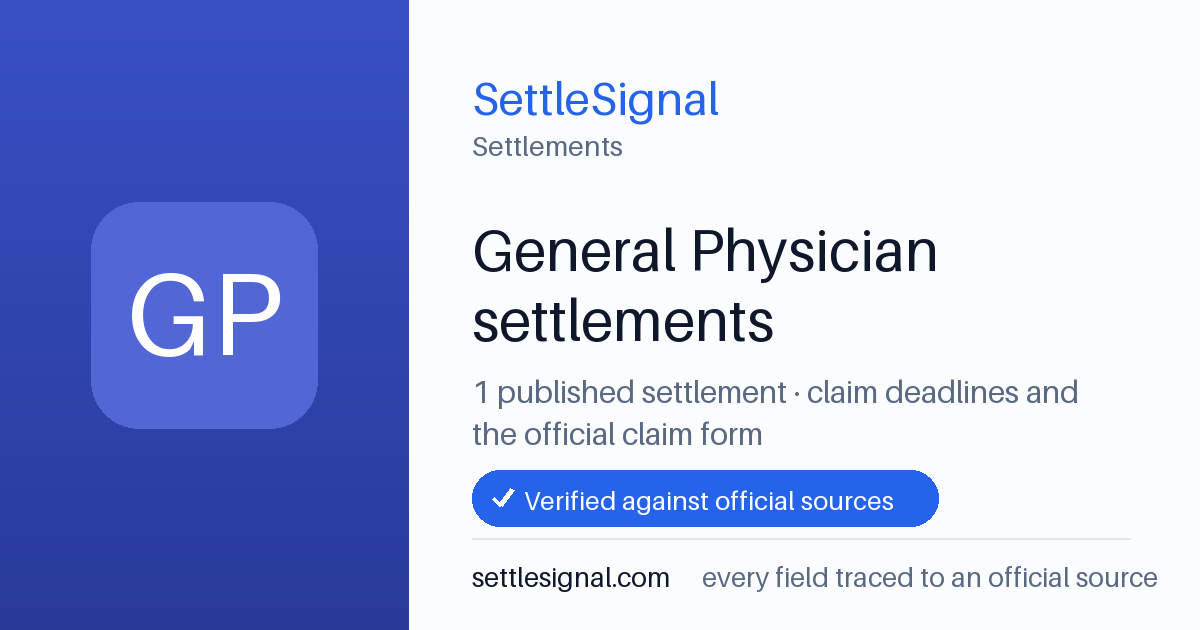 SettleSignal  — a published collection of class-action and refund settlement records with eligibility, payout, deadline, and evidence status.