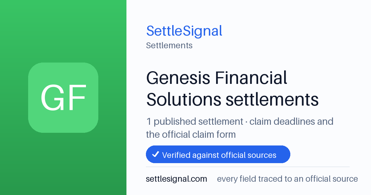 SettleSignal  — a published collection of class-action and refund settlement records with eligibility, payout, deadline, and evidence status.