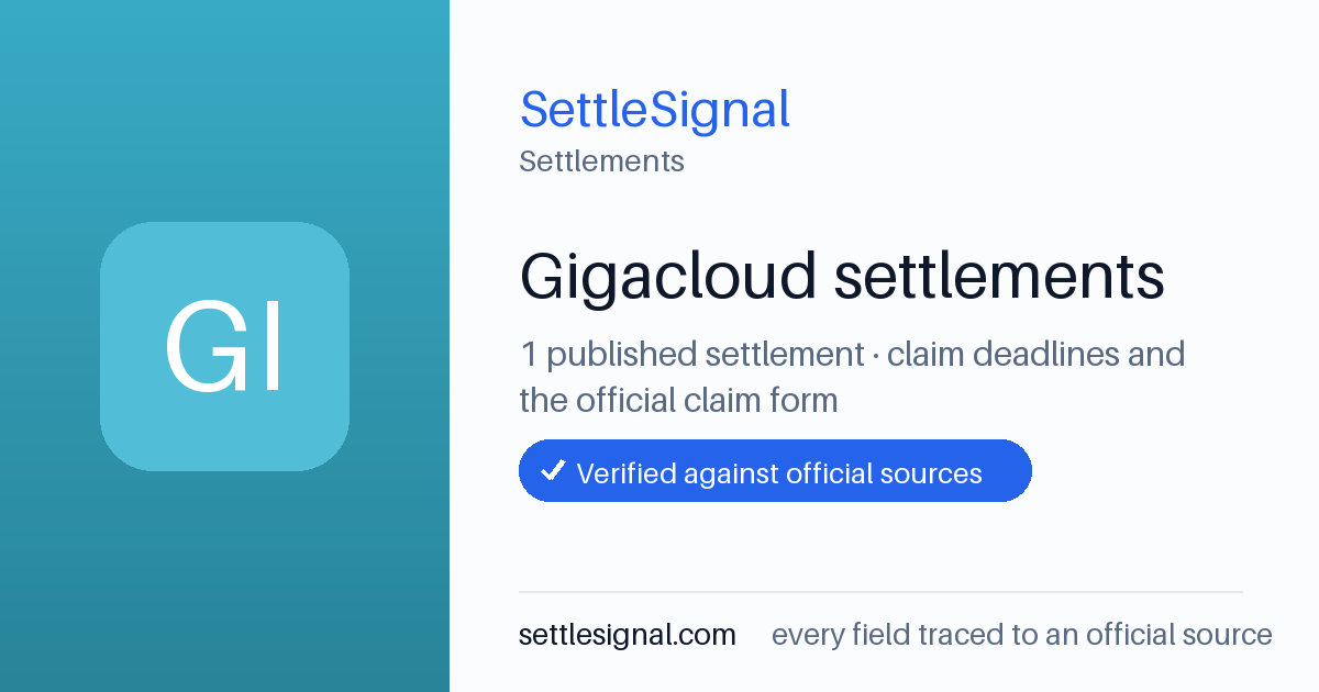 SettleSignal  — a published collection of class-action and refund settlement records with eligibility, payout, deadline, and evidence status.