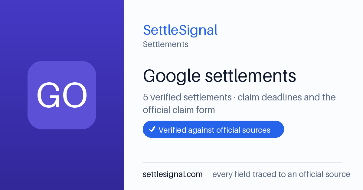 SettleSignal  — a verified collection of class-action and refund settlements, each with eligibility, payout, and claim-deadline details checked against its official source.