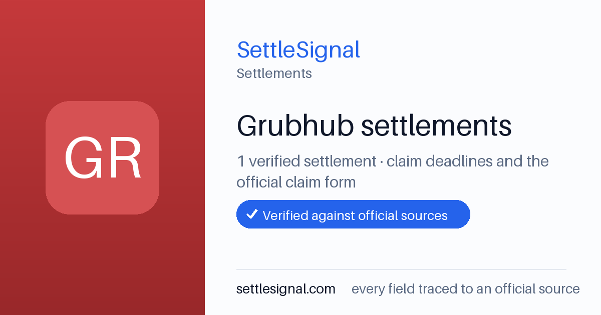 SettleSignal  — a verified collection of class-action and refund settlements, each with eligibility, payout, and claim-deadline details checked against its official source.