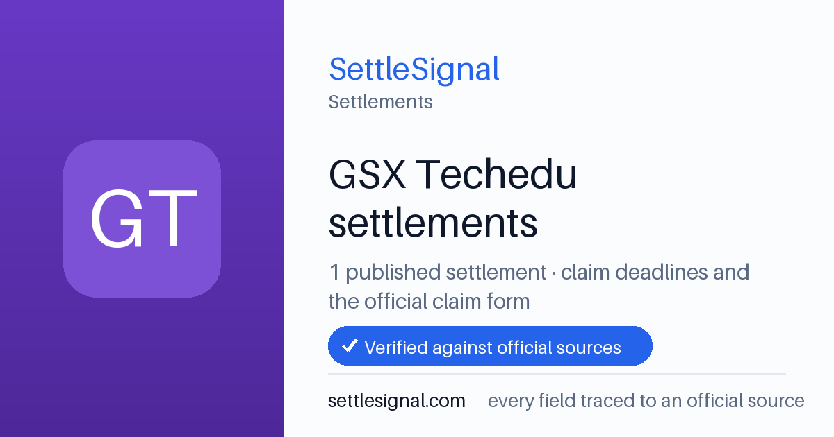 SettleSignal  — a published collection of class-action and refund settlement records with eligibility, payout, deadline, and evidence status.