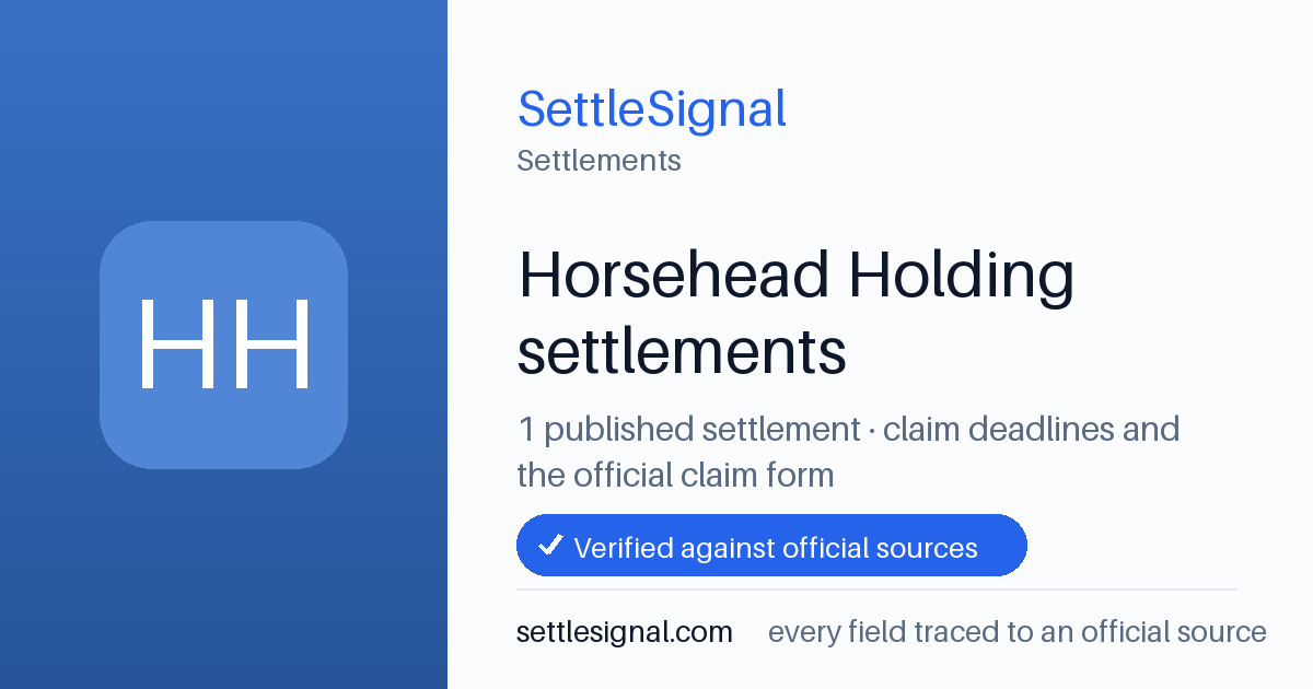 SettleSignal  — a published collection of class-action and refund settlement records with eligibility, payout, deadline, and evidence status.