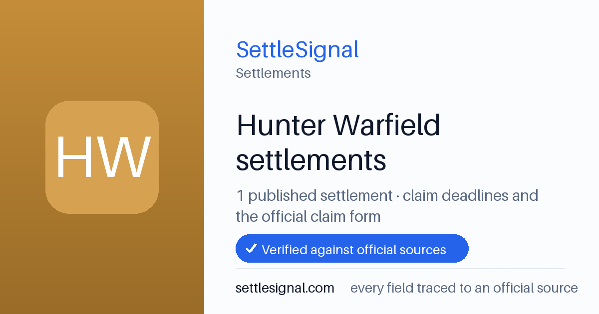 SettleSignal  — a published collection of class-action and refund settlement records with eligibility, payout, deadline, and evidence status.
