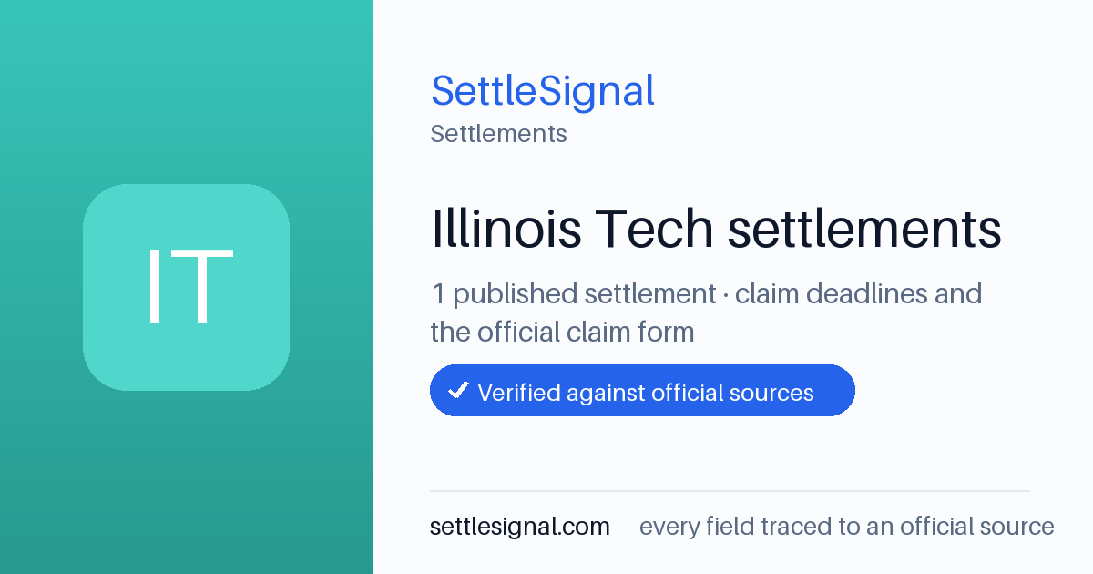 SettleSignal  — a published collection of class-action and refund settlement records with eligibility, payout, deadline, and evidence status.