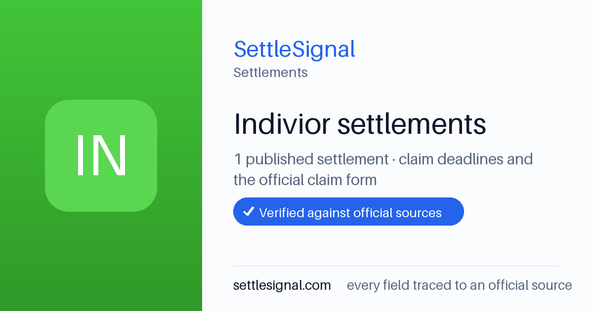 SettleSignal  — a published collection of class-action and refund settlement records with eligibility, payout, deadline, and evidence status.