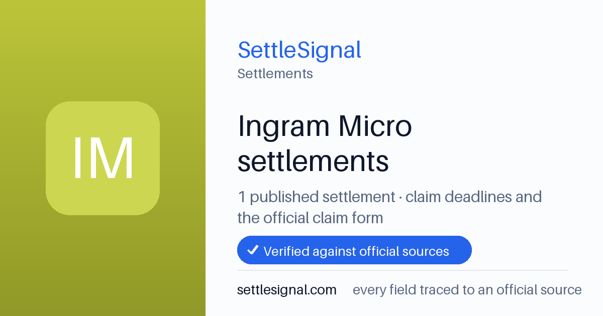 SettleSignal  — a published collection of class-action and refund settlement records with eligibility, payout, deadline, and evidence status.