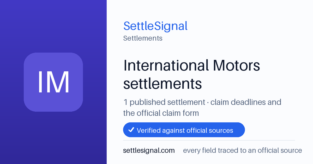 SettleSignal  — a published collection of class-action and refund settlement records with eligibility, payout, deadline, and evidence status.