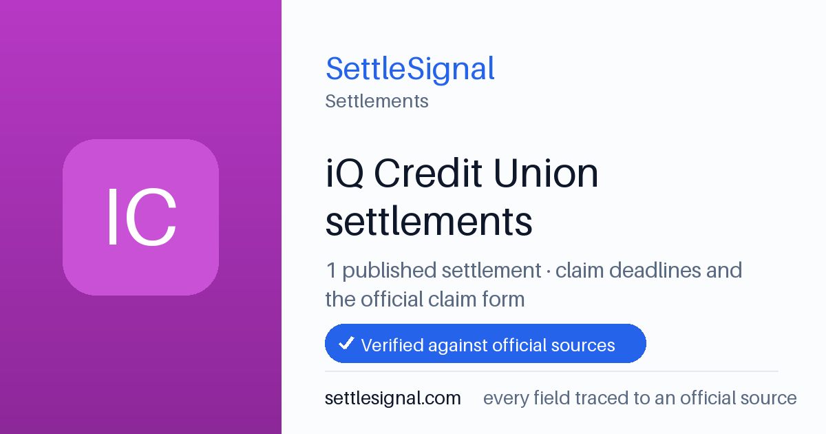 SettleSignal  — a published collection of class-action and refund settlement records with eligibility, payout, deadline, and evidence status.