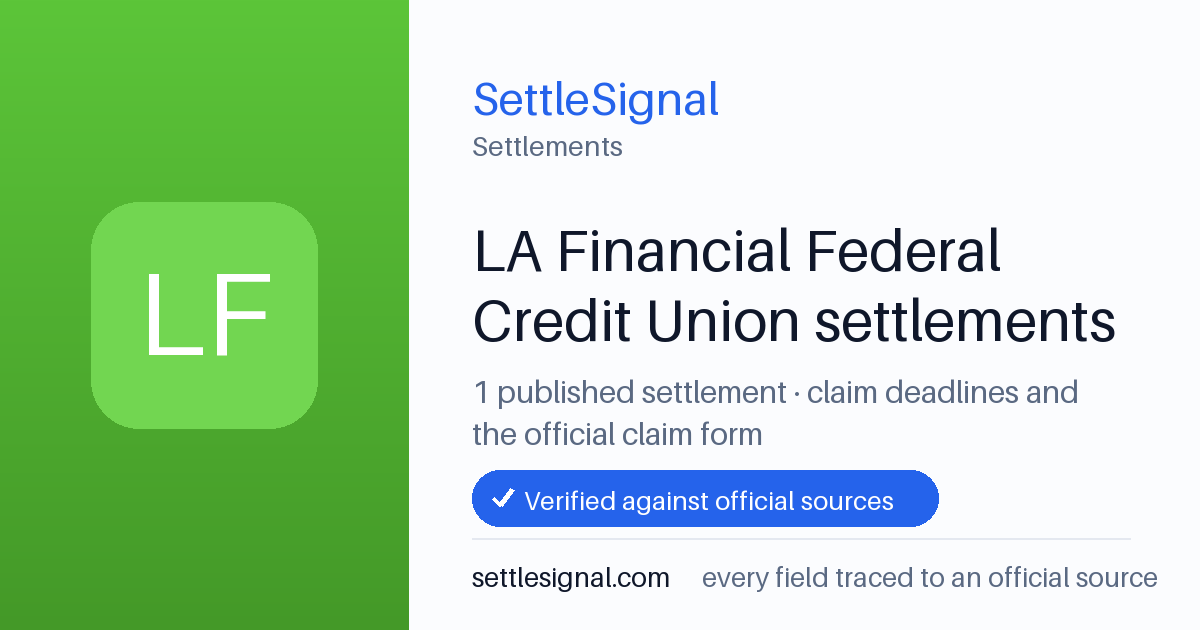 SettleSignal  — a published collection of class-action and refund settlement records with eligibility, payout, deadline, and evidence status.