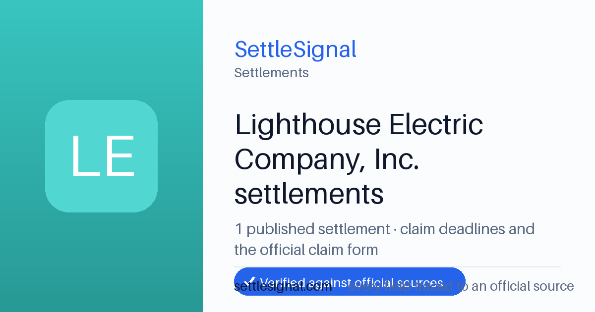 SettleSignal  — a published collection of class-action and refund settlement records with eligibility, payout, deadline, and evidence status.