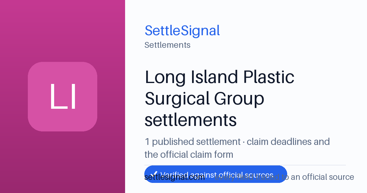 SettleSignal  — a published collection of class-action and refund settlement records with eligibility, payout, deadline, and evidence status.