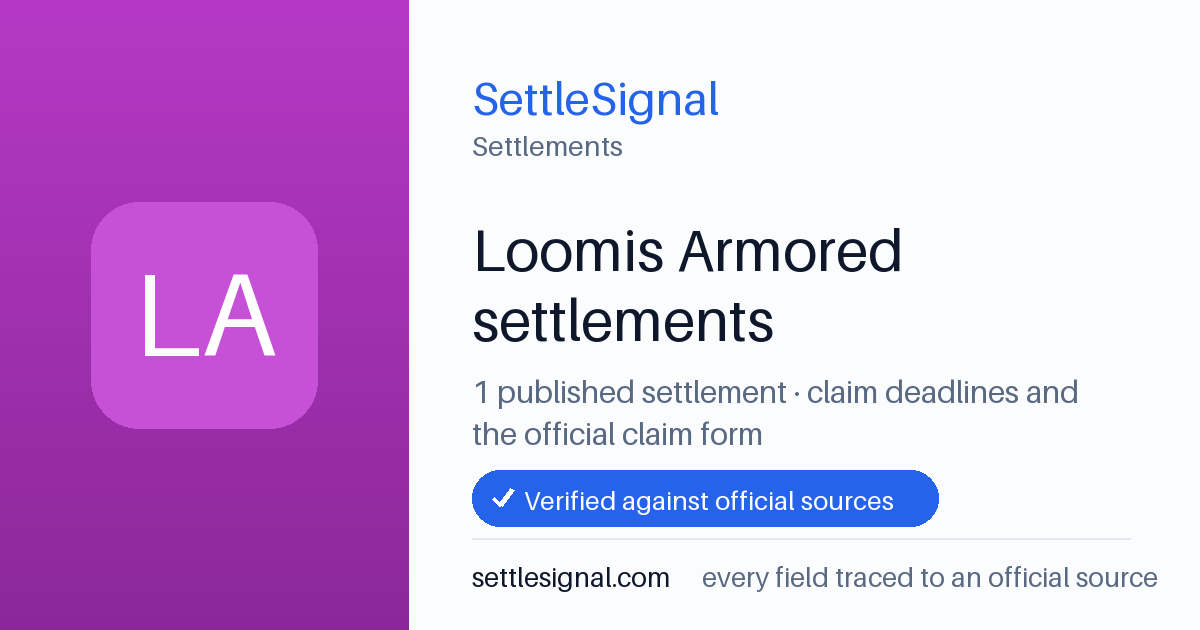 SettleSignal  — a published collection of class-action and refund settlement records with eligibility, payout, deadline, and evidence status.