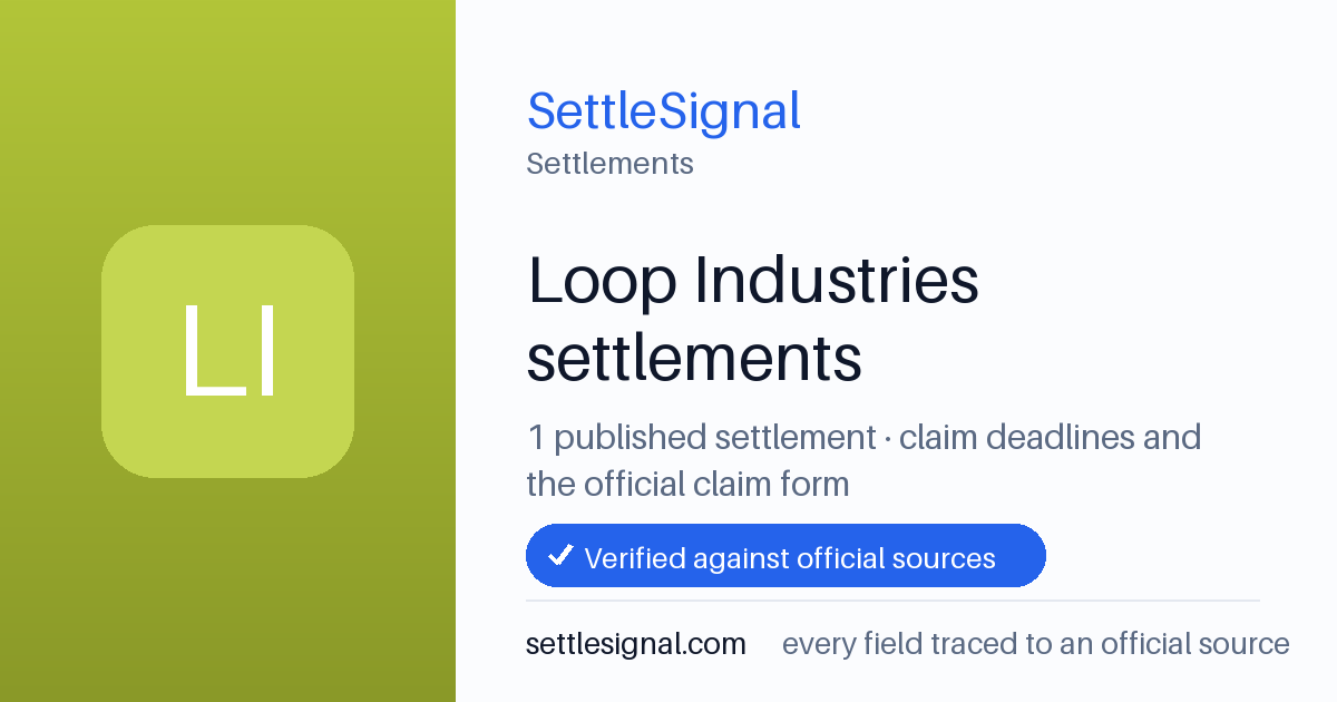 SettleSignal  — a published collection of class-action and refund settlement records with eligibility, payout, deadline, and evidence status.