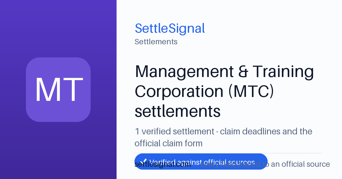 SettleSignal  — a verified collection of class-action and refund settlements, each with eligibility, payout, and claim-deadline details checked against its official source.