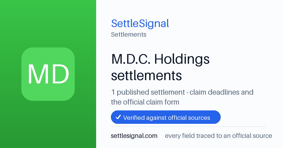 SettleSignal  — a published collection of class-action and refund settlement records with eligibility, payout, deadline, and evidence status.