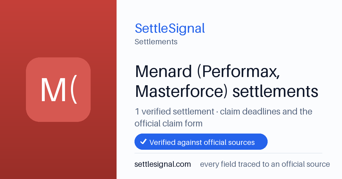 SettleSignal  — a verified collection of class-action and refund settlements, each with eligibility, payout, and claim-deadline details checked against its official source.