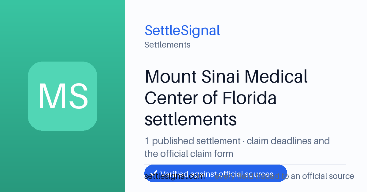 SettleSignal  — a published collection of class-action and refund settlement records with eligibility, payout, deadline, and evidence status.